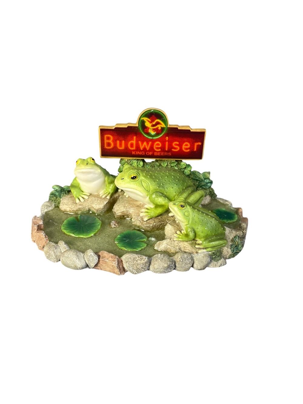 Vintage 1995 Budweiser King Of Beers Frog Trio Figurine Set Bud, Weis & Er